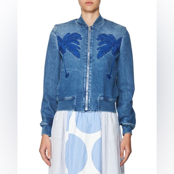STELLA MCCARTNEY
Embroidered Denim Bomber Jacket, Blue XS - Picture 2 of 6